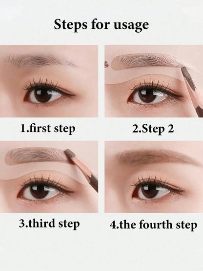 24-Style Eyebrow Shaping Stencil Kit - Reusable Rubber Stencils for Perfect Brows, Beginner-Friendly Makeup Tool for Women