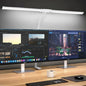 Dimmable LED Clip-On Desk Lamp – Dual-Head Adjustable 31.5in (80cm) Arm, USB Clamp Light for Office, Reading & Monitor Lighting