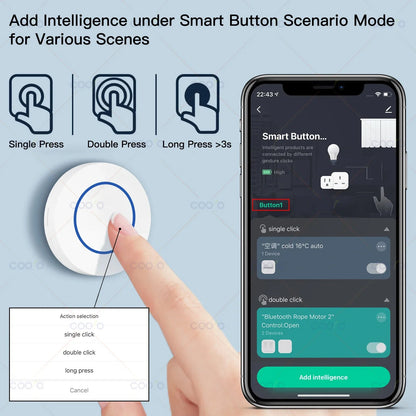 Tuya ZigBee Wireless Push Button Smart Scene Switch Controller Automation Scenario Linkage with Tuya devices Need Zigbee Gateway