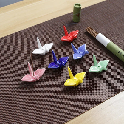 Thousand Paper Crane Shaped Incense Stand Holder Ceramic Incense Burner Stick Rack DIY Home Decoration