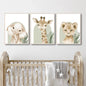 Nordic Modern Cute Animal Elephant  Giraffe Cat Prints Canvas Painting Poster For Living Room Play Room Kids Room Home Decor