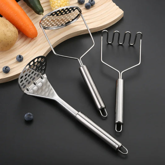 Stainless Steel Potato Masher and Vegetable Ricer Manual Handheld Food Crusher Durable Kitchen Gadget