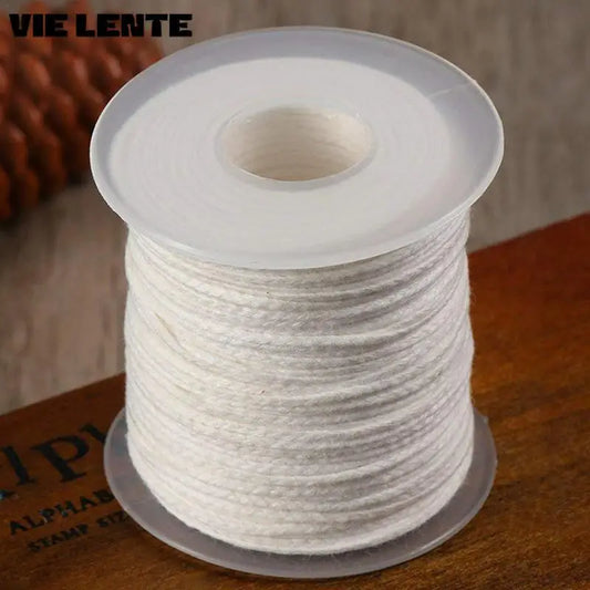 Cotton Candle Wick Roll 200 ft (61 m) White – Woven Wick for DIY Candle Making