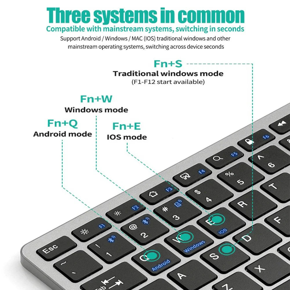 2.4G Wireless Keyboard Mouse Set Bluetooth 5.0 Keyboard Mouse Combo 3 modes Mini Keyboard Mouse For Laptop PC Accessories