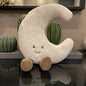 Smiling Sun & Moon Plush Pillow Set – Cute Cartoon Weather Plushies, Sun 14 in / 20 in (35/50 cm) & Moon 12 in / 19 in (30/48 cm)