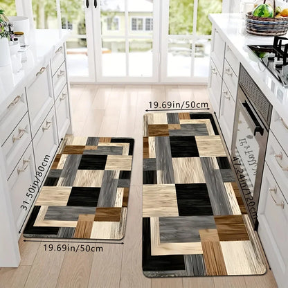 VIKAMA Geometric Patchwork Floor Mat Kitchen Rug Soft Door Mat Welcome Mat Living Room Carpet Rug For Bedroom Home Decoration