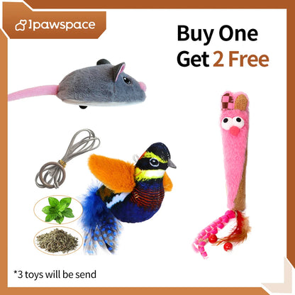 Motorized Interactive Plush Mouse Cat Toy - Fast-Moving Electronic Pet Toy for Cats