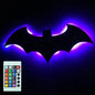 Wooden Bat LED Wall Lamp with Remote - Decorative Night Light for Bedroom, Living Room & Bar