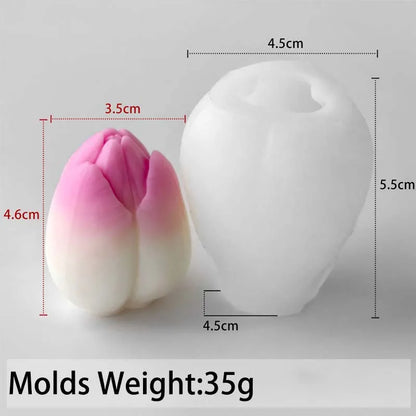 3D Tulip Silicone Mold for Candle Making, Soap, Resin & Plaster Crafts