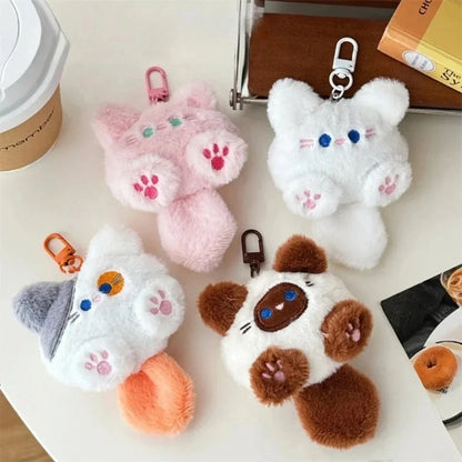 Plush Cat Keychain - Cute Kitten Bag Charm for Backpacks, Purses & Car Mirror