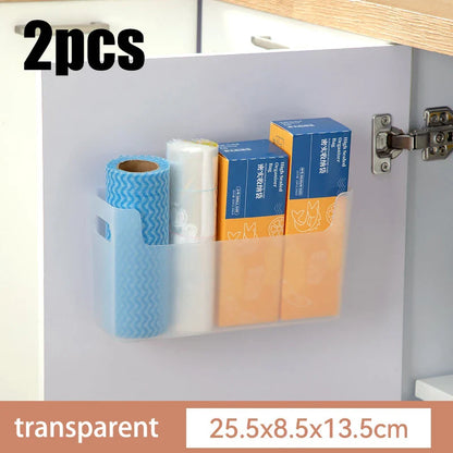 Handle Storage Basket - Durable PP Plastic Organizer with Handle for Home Bathroom Closet