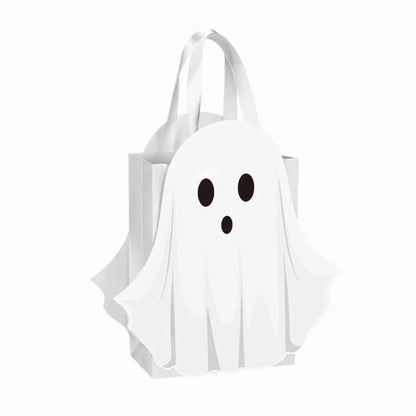 Halloween White Paper Gift Bag, Ghost Design, 15 × 21 × 8cm