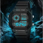 Unisex Digital Sports Watch 44mm Waterproof 3ATM LED Backlight Alarm Stopwatch