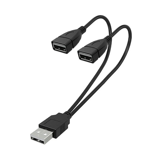USB 2.0 Y Splitter Cable 1 Male to 2 Female for Data & Charging — 5.9 in (15 cm) or 11.8 in (30 cm)