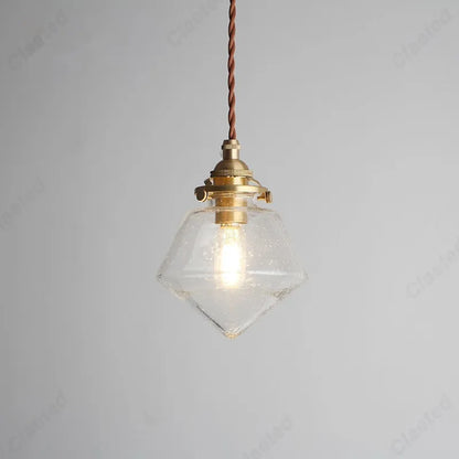 European-style Simple Retro LED Glass Chandelier Restaurant Living Room Aisle Balcony Bedside Decorative Lighting