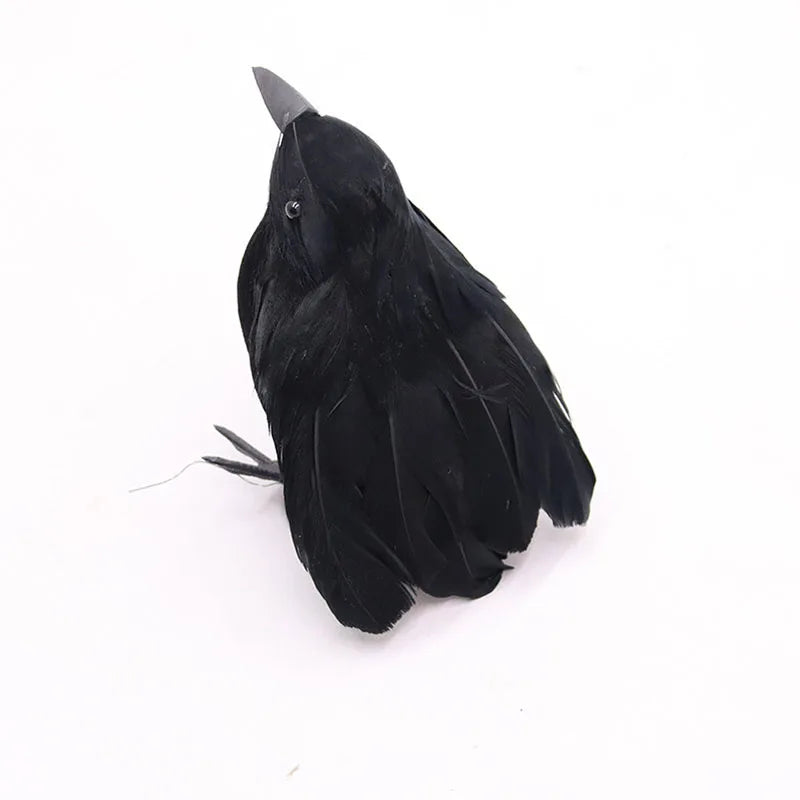 Artificial Crow Halloween Decoration, Feather Prop