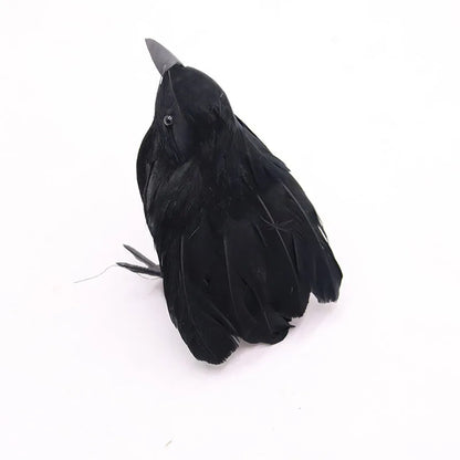 Artificial Crow Halloween Decoration, Feather Prop