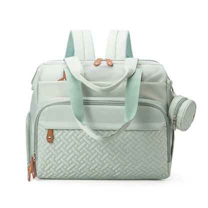 Large Mom Dad Diaper Backpack - Maternity Nappy Bag with Pacifier Pouch