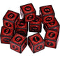 10PCS/Set Acrylic Dice Set D6 Carved Pattern Polyhedron Dice 6-sides Game Dice for RPG Dungeons and Dragons Board Game