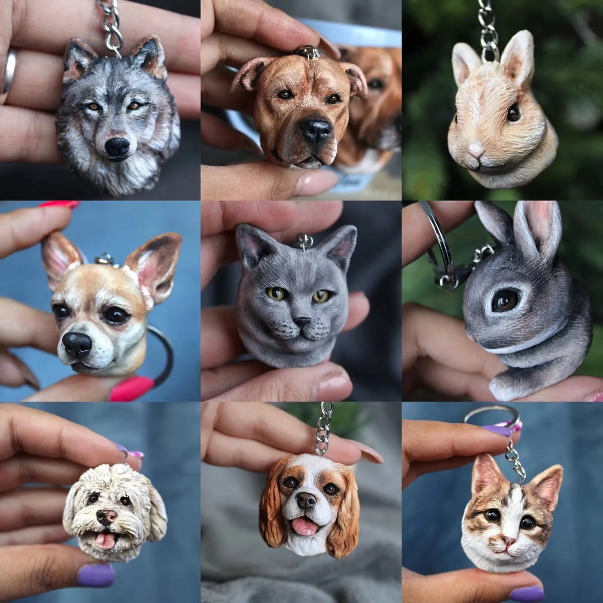 Personalized 3D Pet Portrait Keychain & Ornament