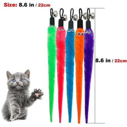 Interactive Cat Wand Worm Refills – Replacement Feather Worm Toy Attachments for Cat Wand