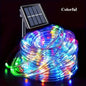 Solar LED String Lights (100/200 LEDs, 10m/20m | 32.8ft/65.6ft) Waterproof IP65 Tube Rope Fairy Lights for Garden Patio Wedding Christmas