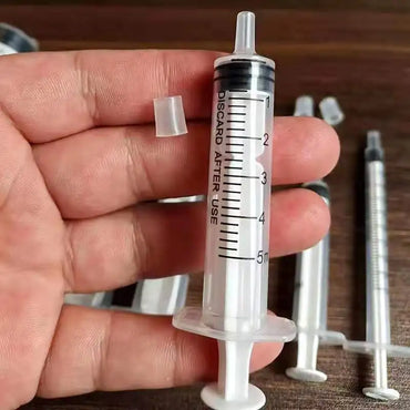 10-Pack Disposable Plastic Syringes No Needle – Lab Measuring & Small Pet Feeder, 5 ml / 10 ml / 20 ml (0.17 / 0.34 / 0.68 fl oz)
