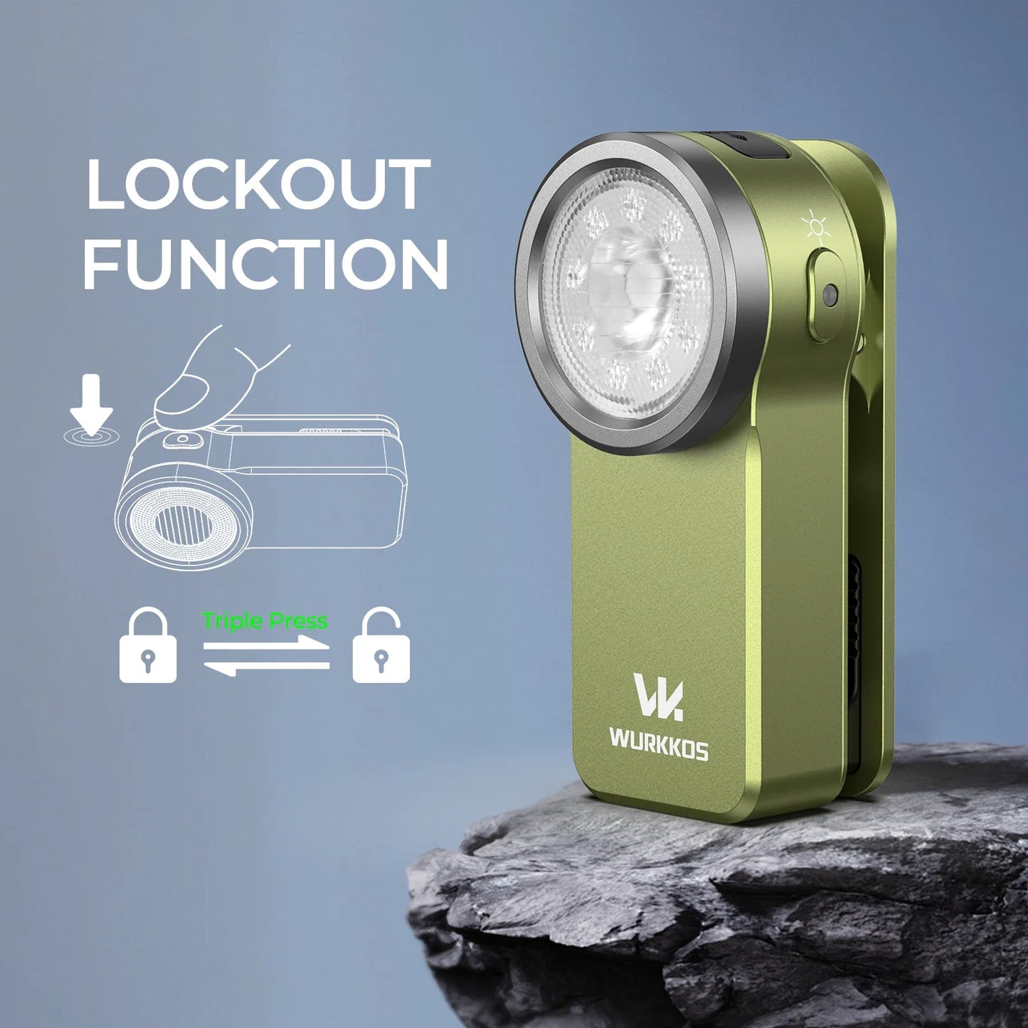 Wurkkos HD03 680LM Mini Clip Light USB C Rechargeable Pocket Flashlight Spotlight/Floodlight Portable EDC RGB Torch with Magnet