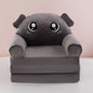 Foldable 3-Layer Plush Kids Sofa Chair Cartoon Baby Seat with Removable Cover