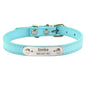 Personalized Dog Collar with Name Engraving – Anti-Lost PU Leather Collar for Dogs and Cats