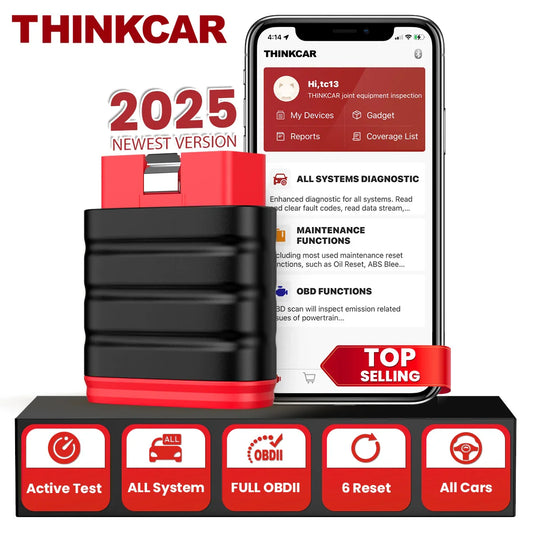 OBD2 Bluetooth Scanner & All-System Code Reader — Bi-Directional Auto Diagnostic Tool with 6 Reset Functions (Throttle Matching, EPB, TPMS, ABS, SAS, Oil)