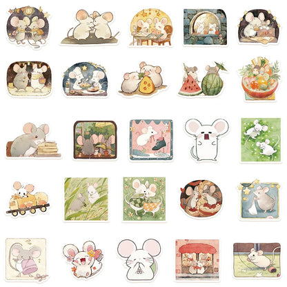10/30/50pcs Cute Cartoon Mouse Aesthetic Graffiti Stickers Skateboard Laptop Phone Notebook Suitcase Decals Sticker Kids Toys