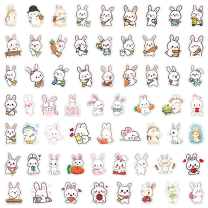 60/120PCS Cute Animal Series Rabbit Graffiti Stickers Luggage Water Cup Scooter Stickers