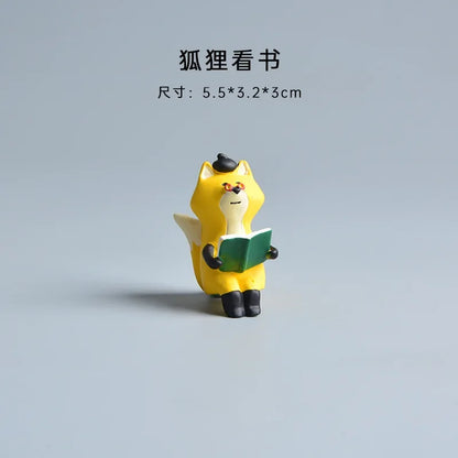 1pc Cartoon Cat Frog Bear Yellow Chair Computer Model Office Ornament Mini Home Decor Crafts Accessories Desktop Figurines Gift
