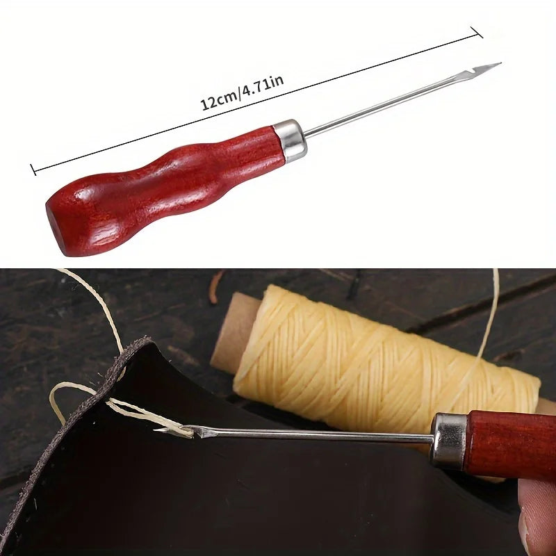 2pcs Leather Hand Stitching Awl Tool Leather Craft Hole Punch Tools Sewing Punching Hole Maker Stitching Over Stitch