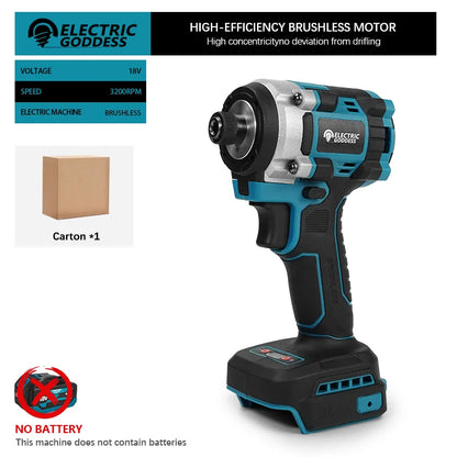 Brushless Cordless Impact Screwdriver, Rechargeable Multifunctional 18V Battery Compatible Power Tool