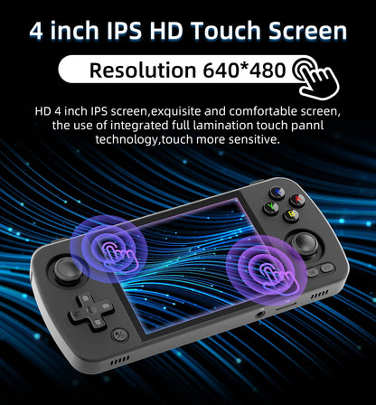 4.0-inch (10.16 cm) Android Handheld Gaming Console – Metal Shell IPS Touchscreen, 128GB, 3000+ Retro Games
