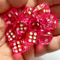 10-Pack 14mm (0.55 in) Transparent Acrylic Dice Rounded Corner Multi-Color Game Dice