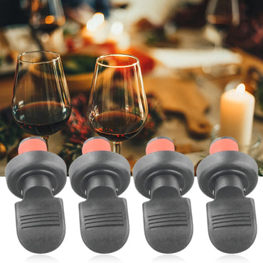 Wine Bottle Stopper Set (2/4/6-Pack) Hand-Press Airtight Rubber Sealers for Wine, Beer, Champagne & Oil