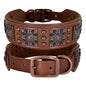 Genuine Leather Spiked Dog Collar – Adjustable L/XL for Medium & Large Dogs (Pitbull, Bulldog, German Shepherd) – Black Brown Green