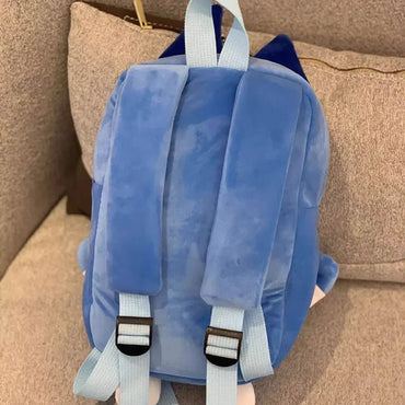 Bluey Family Kids Backpack - Cartoon Cosplay Dog School Bag for Kindergarten, Kawaii Blue & Orange Children's Gift