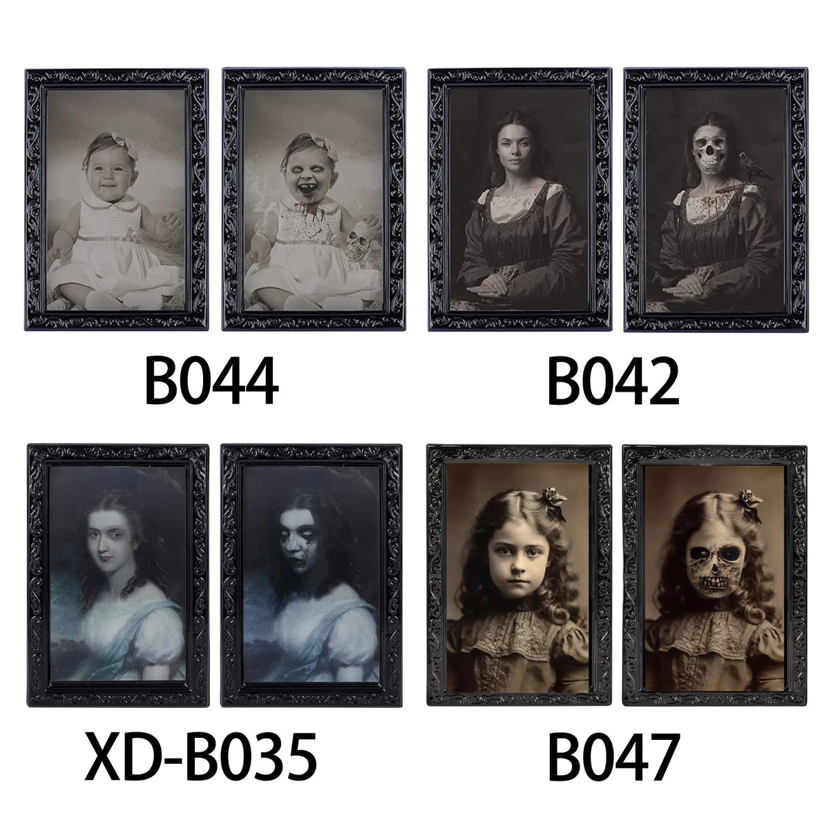 Lenticular Face-Changing Halloween Portrait Frame, 4 Designs