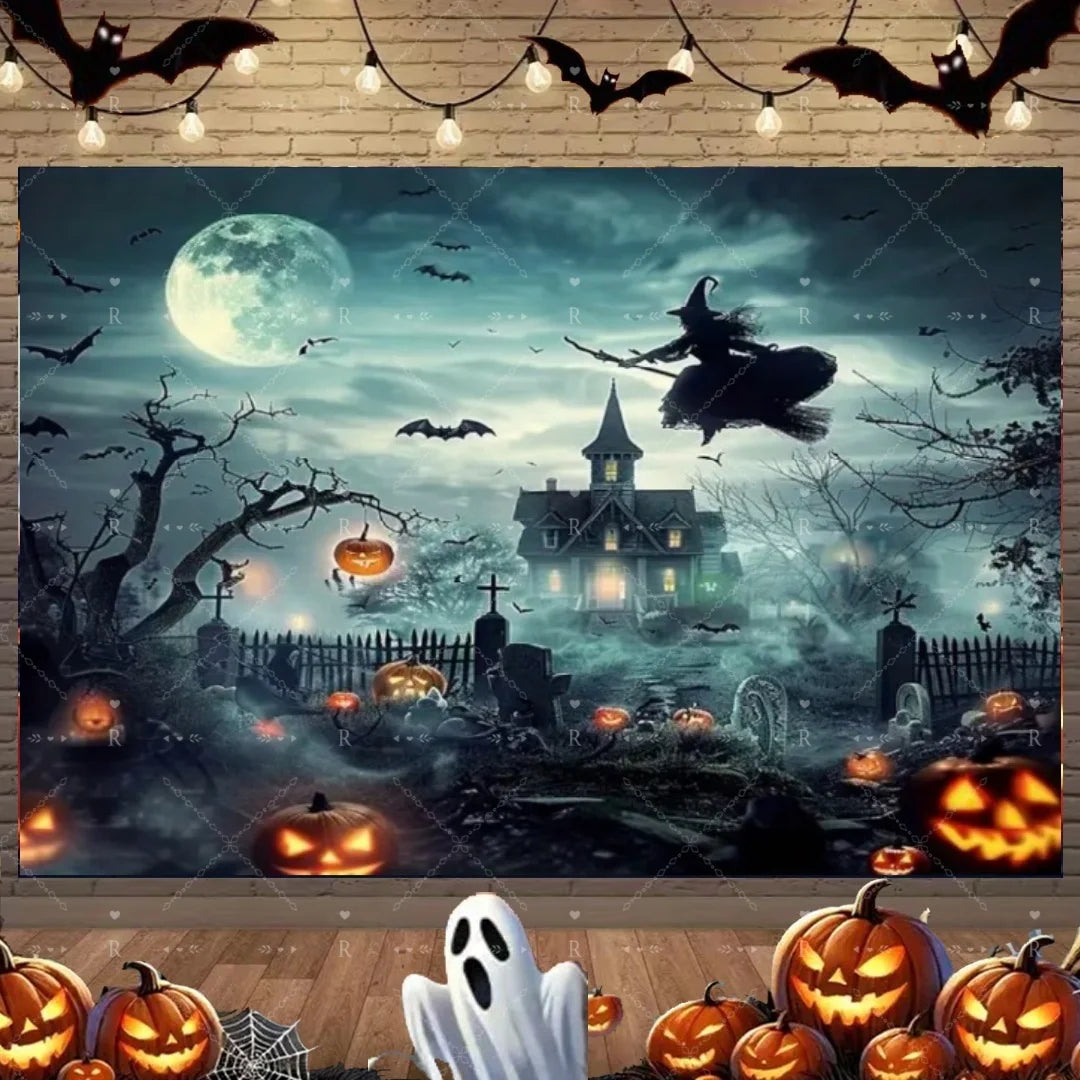 Halloween Photography Backdrop, Printed Vinyl