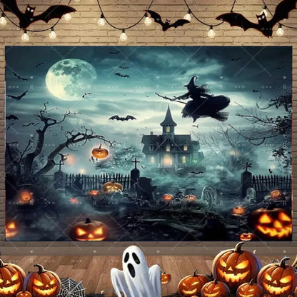 Halloween Photography Backdrop, Printed Vinyl
