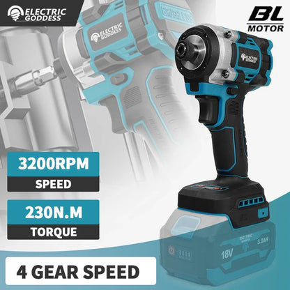 Brushless Cordless Impact Screwdriver, Rechargeable Multifunctional 18V Battery Compatible Power Tool