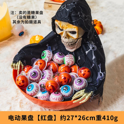 Halloween Pumpkin Candy Plate Decoration, Red or Purple