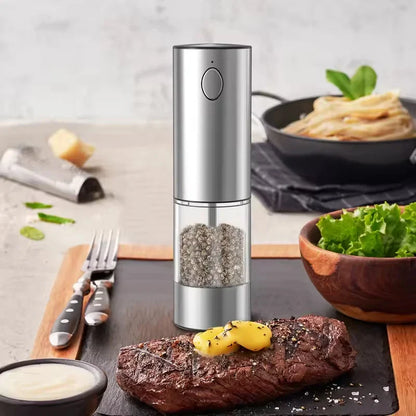 Automatic USB Rechargeable Salt & Pepper Grinder – Adjustable Ceramic Spice Mill (1 or 2-Pack)