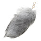 Plush-Fox Tail Keychain Furry Racoon Tail Keyring Keychain 28cm Animal Tail Key-Pendant Pompoms Keyring Holder Bag-Decor