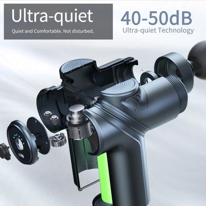 LEERCON Mini Massage Gun – Deep Tissue Percussion Massager, Silent Brushless Motor, 6 Speeds, 4 Heads, USB-C, for Women & Men