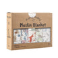 5-Pack Bamboo Cotton Muslin Baby Blankets & Burp Cloths 60 x 60 cm (23.6 x 23.6 in) Soft Breathable Multi-Functional